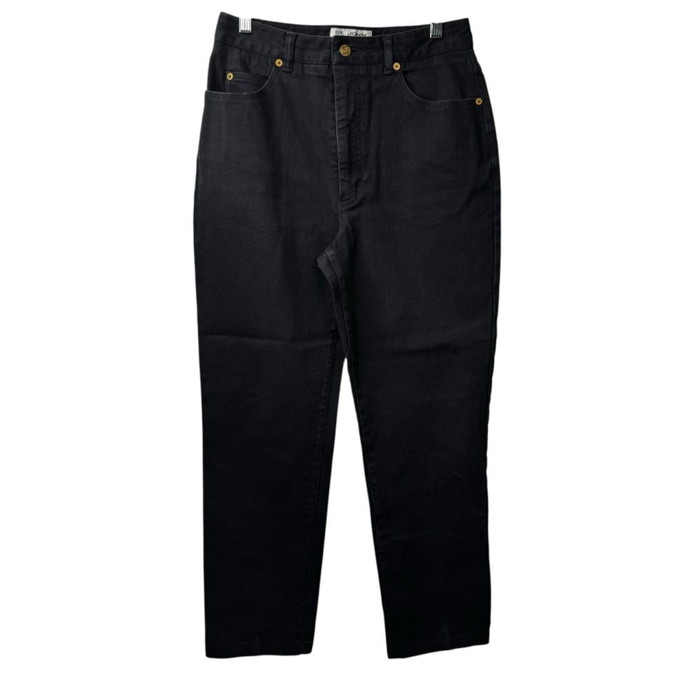 St. John High-Rise Black Denim Jeans 10